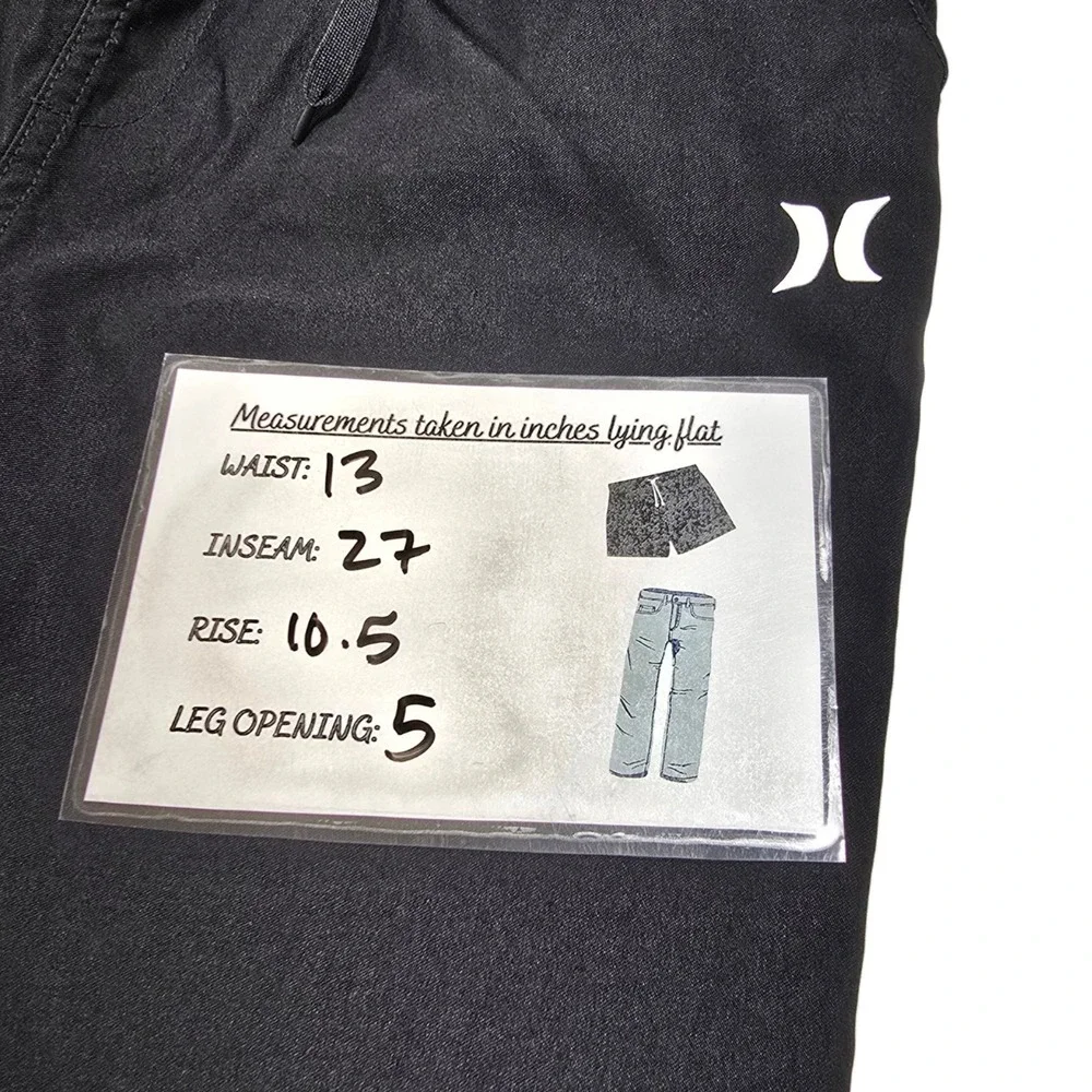 Hurley Jogger Pants Boys XL 14/16 Black Nylon Stretch Active Surf Skate Classic